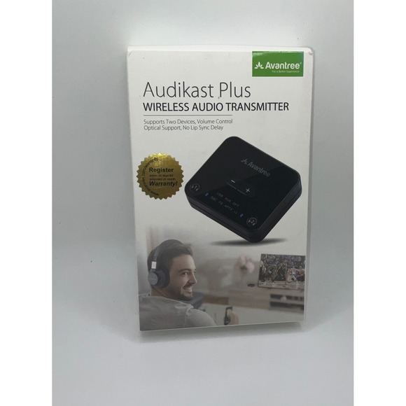 Avantree Audikast Plus Wireless Audio Transmitter Bluetooth Adapter BTTC-418-P - Picture 2 of 3
